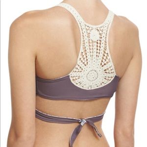 NWT L Space crochet top, bits cut bottom bikini XS